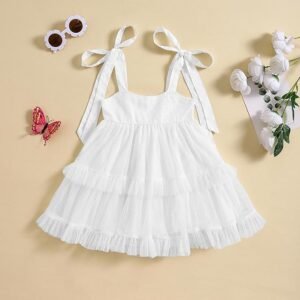 Gueuusu Spaghetti Strap Infant Summer Boho Dress