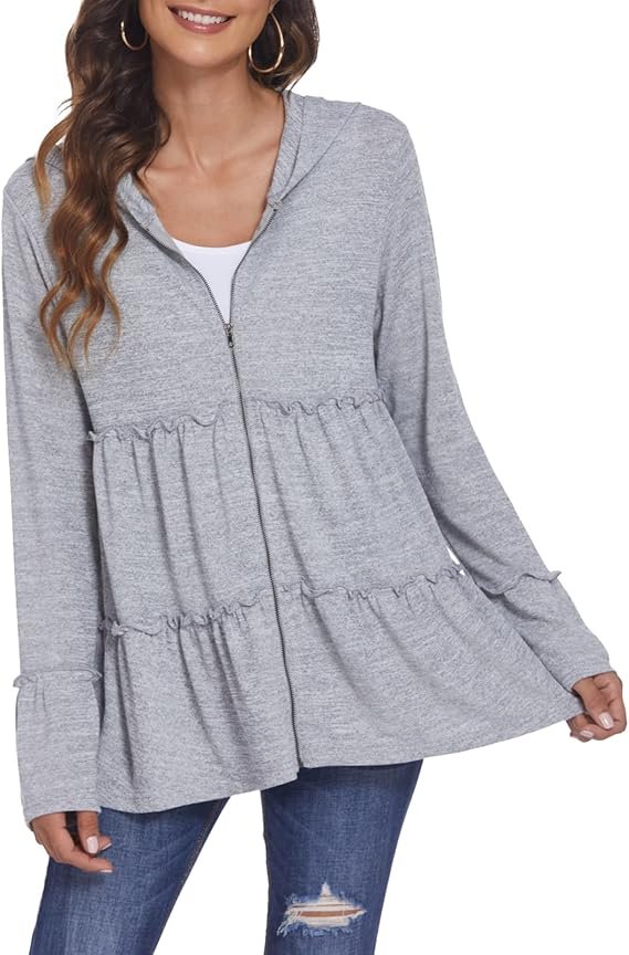 DEESHA Full Zip Up Boho Hoodie for Women