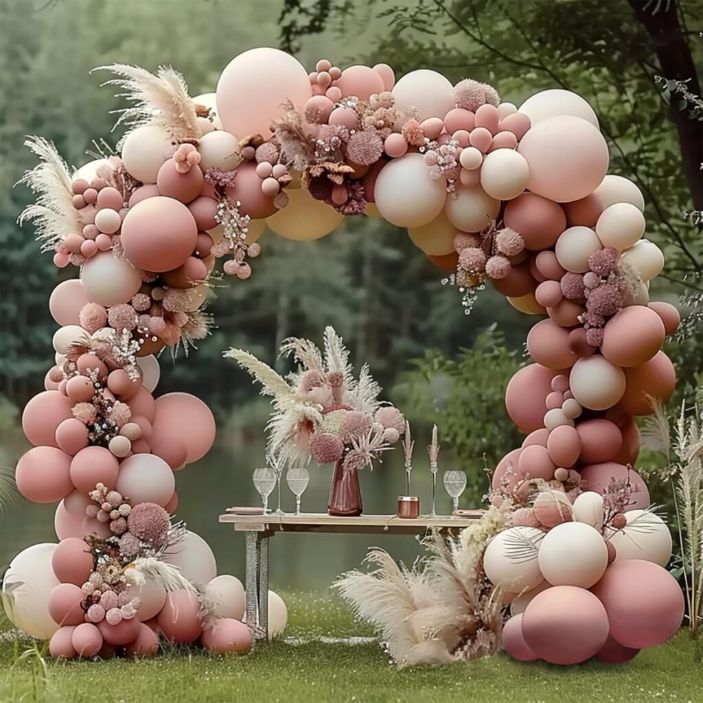 Dusty Pink Balloon Arch Kit, Double Stuffed Dusty Rose Balloon Arch Kit