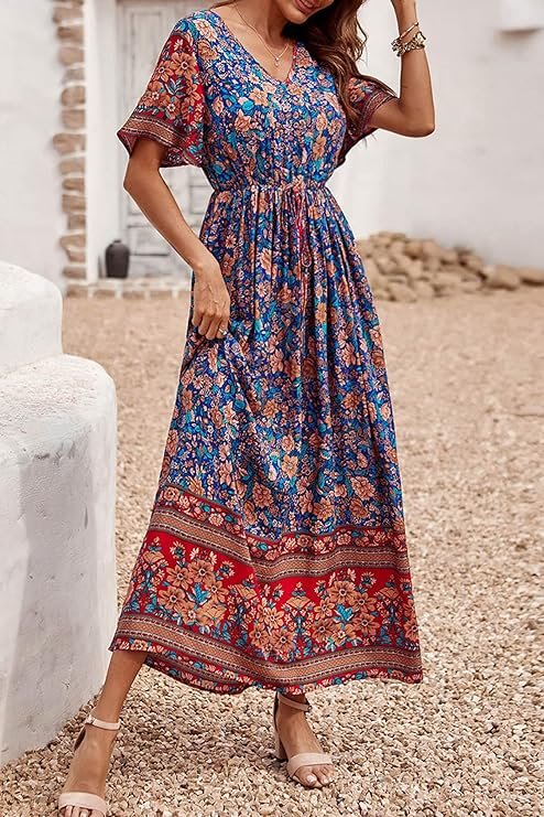 PRETTYGARDEN Women’s Casual Summer Boho Floral Print Dress